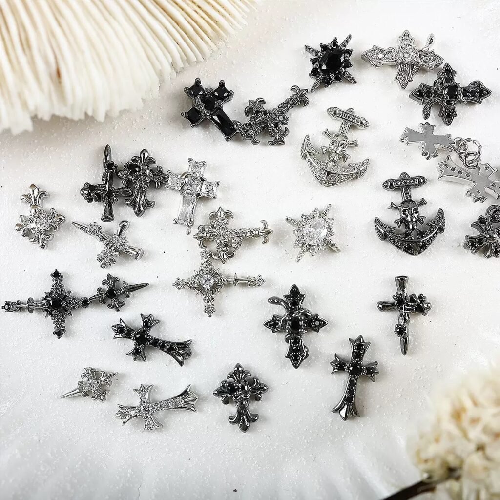 Gothic Cross Nail Charms |